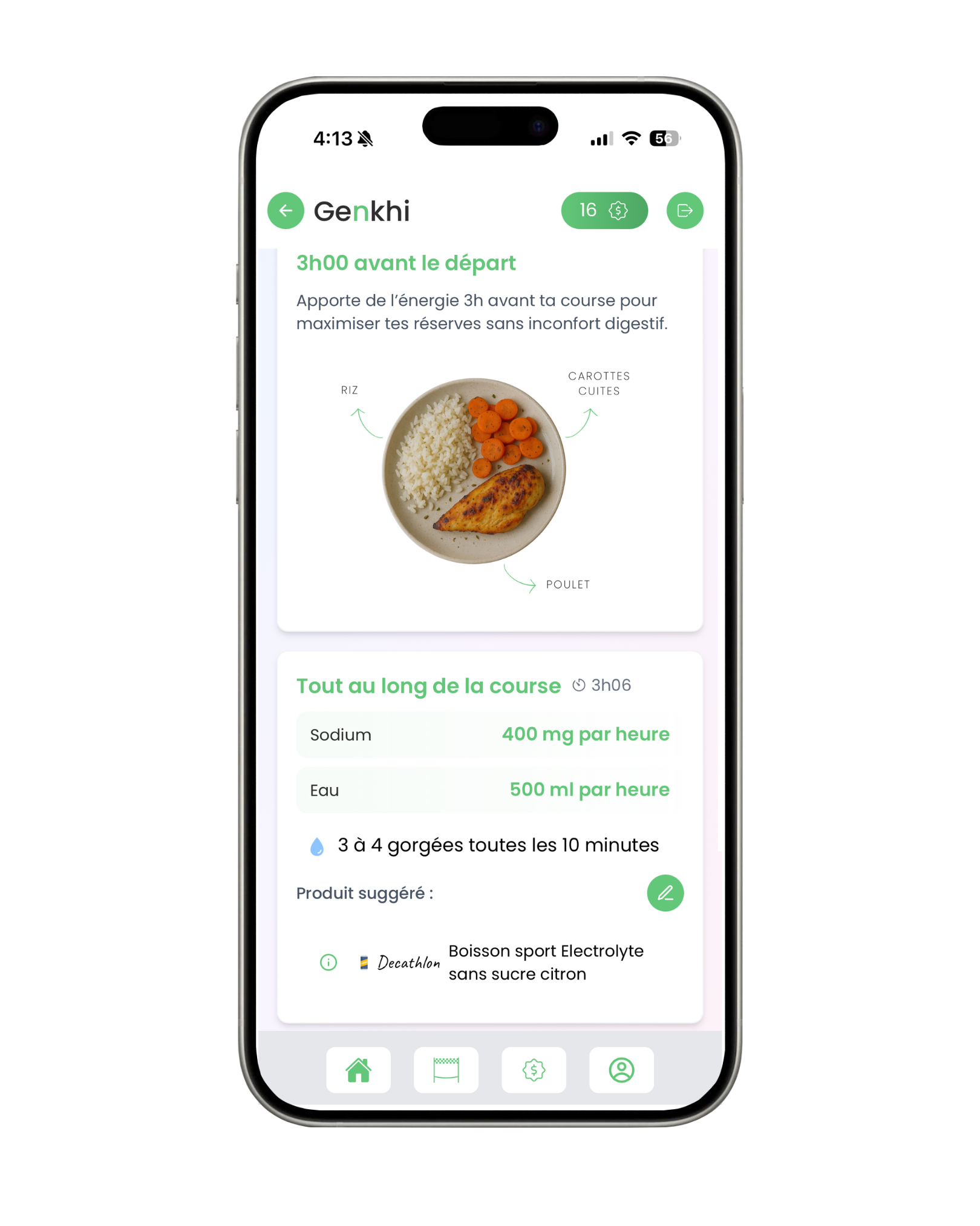 Genkhi permet d'édidter son plan de nutrtion après génération